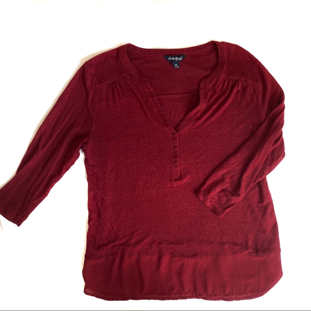 225 Lucky Brand 34 Sleeve Tee